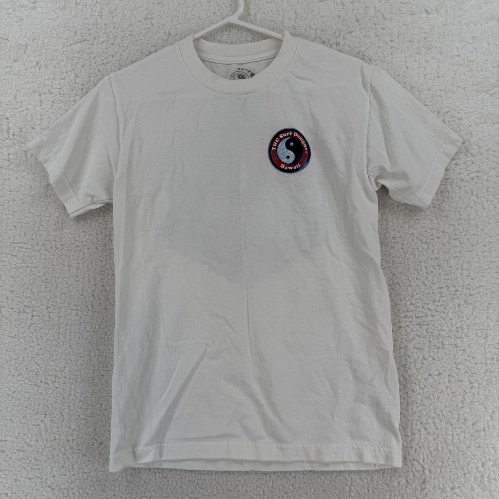 T&C Surf Designs Shirt Mens Small White Hawaii King‎ Kamehameha Graphic Tee